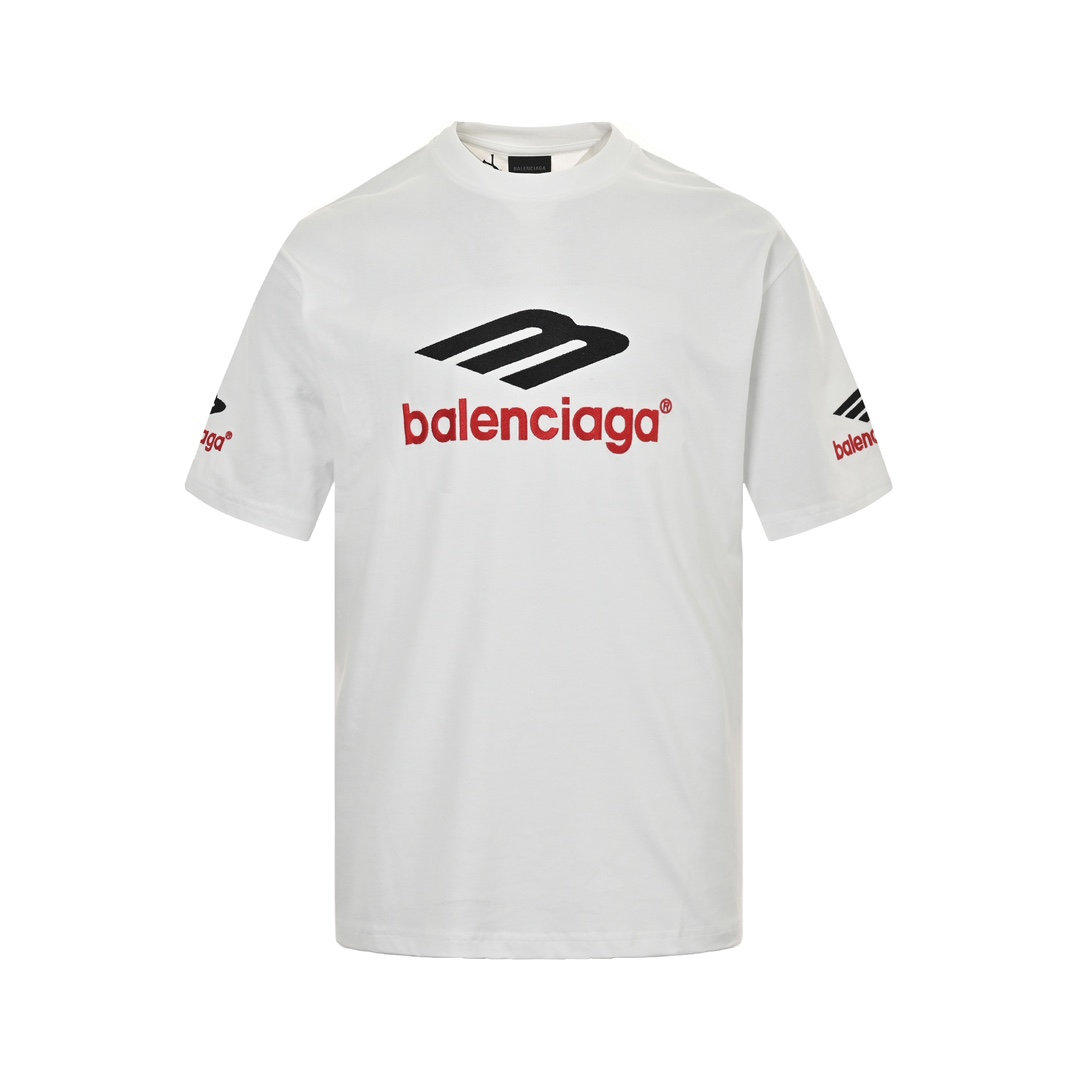 Embroidered lettering washed short-sleeved T-shirt