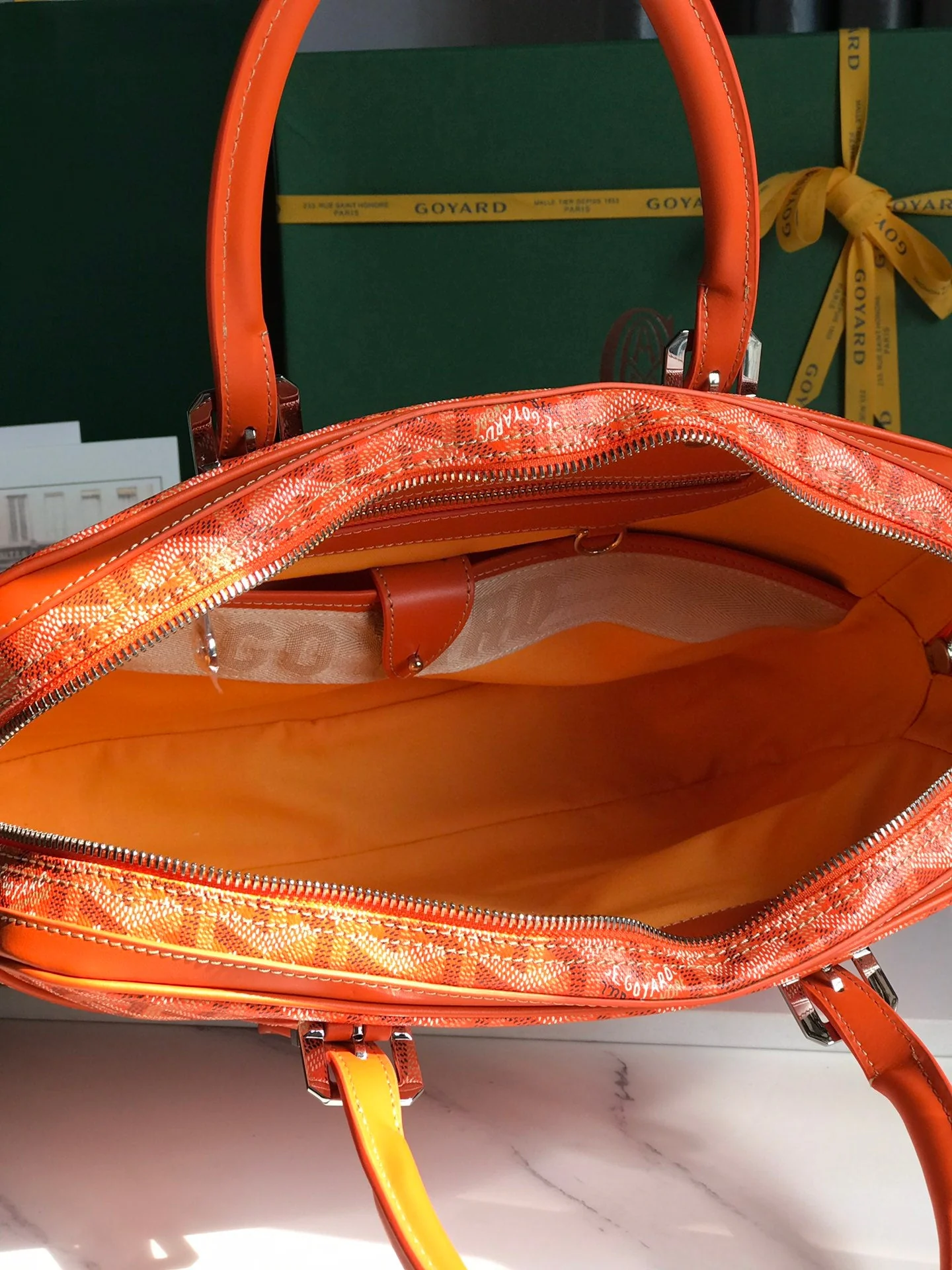 Orange Canvas Document Bag