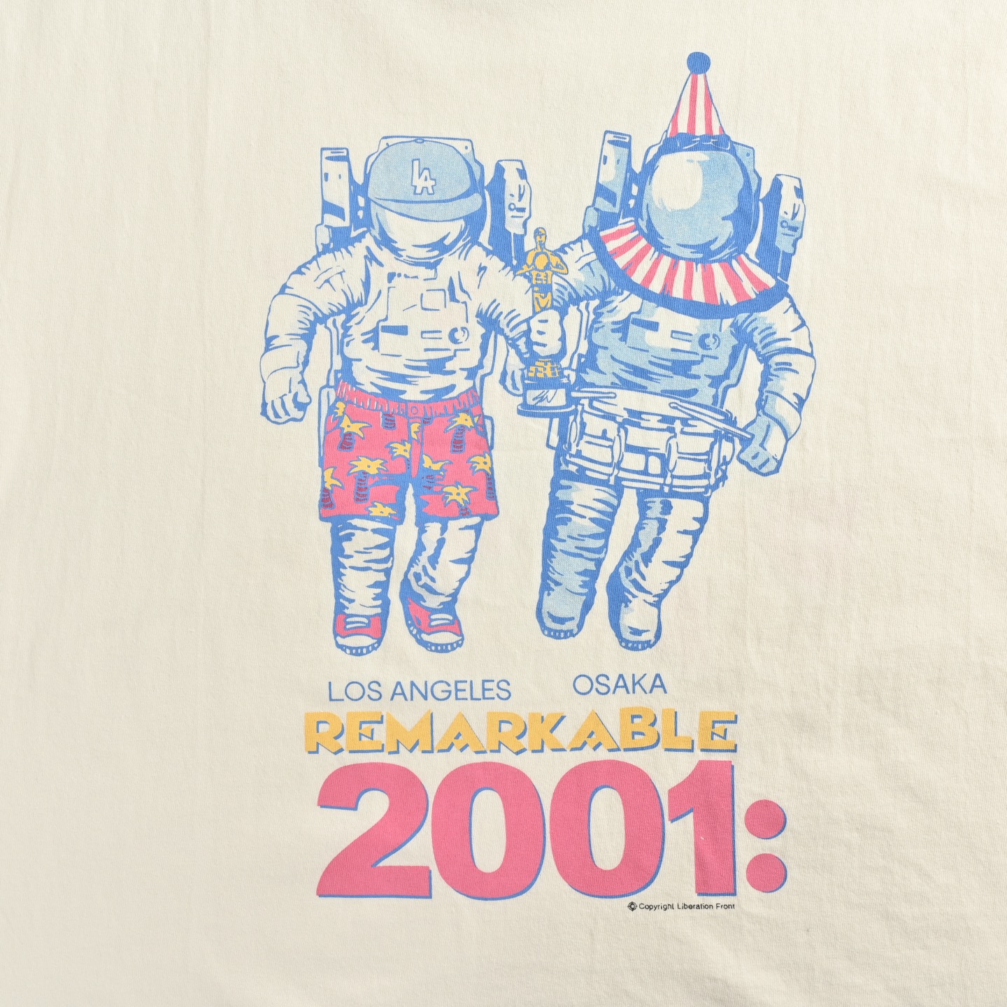 Astronaut stain print short-sleeved shirt