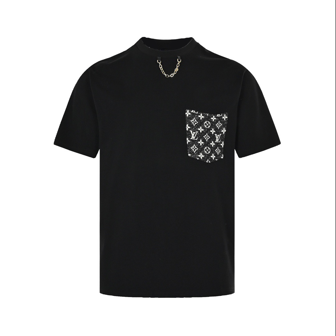 Denim pocket short-sleeved T-shirt