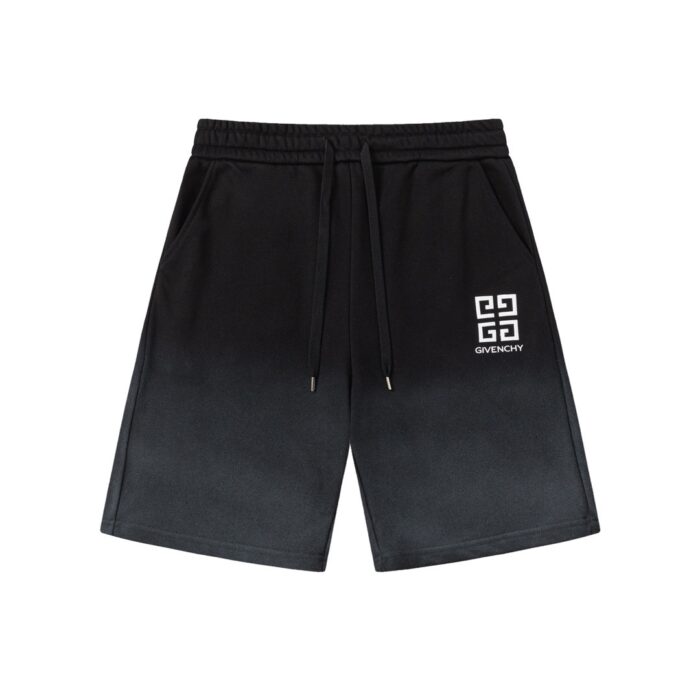 Inkjet Gradient Distressed Shorts