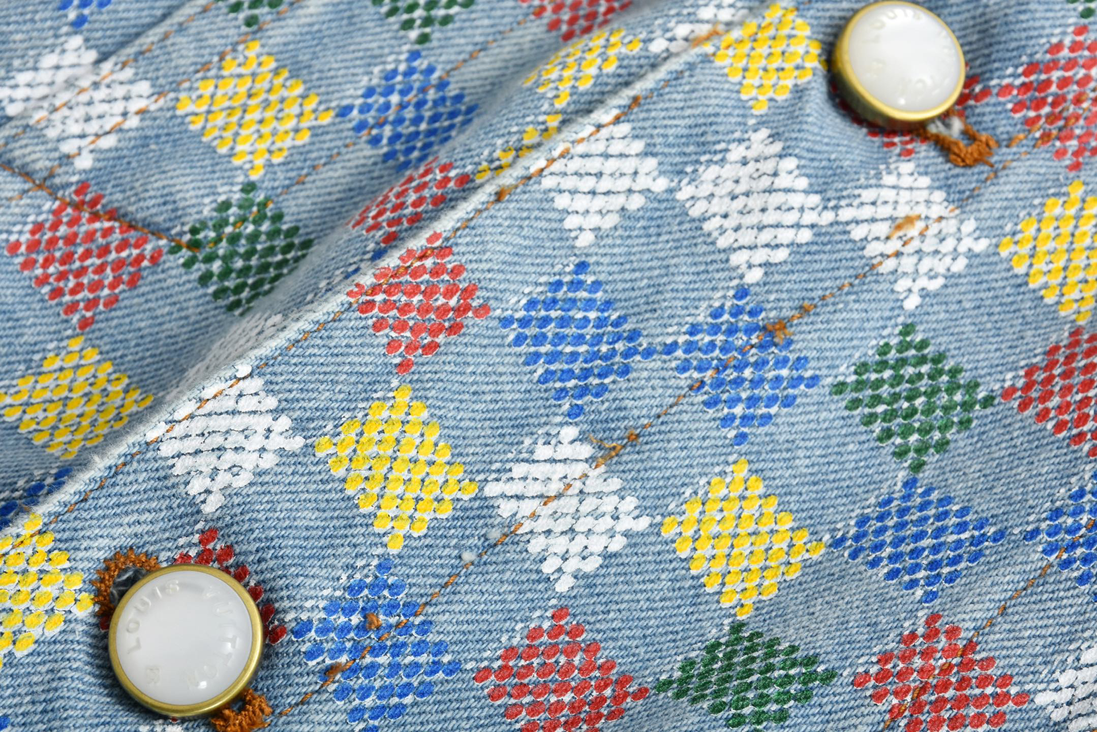 25ss checkered denim jacket