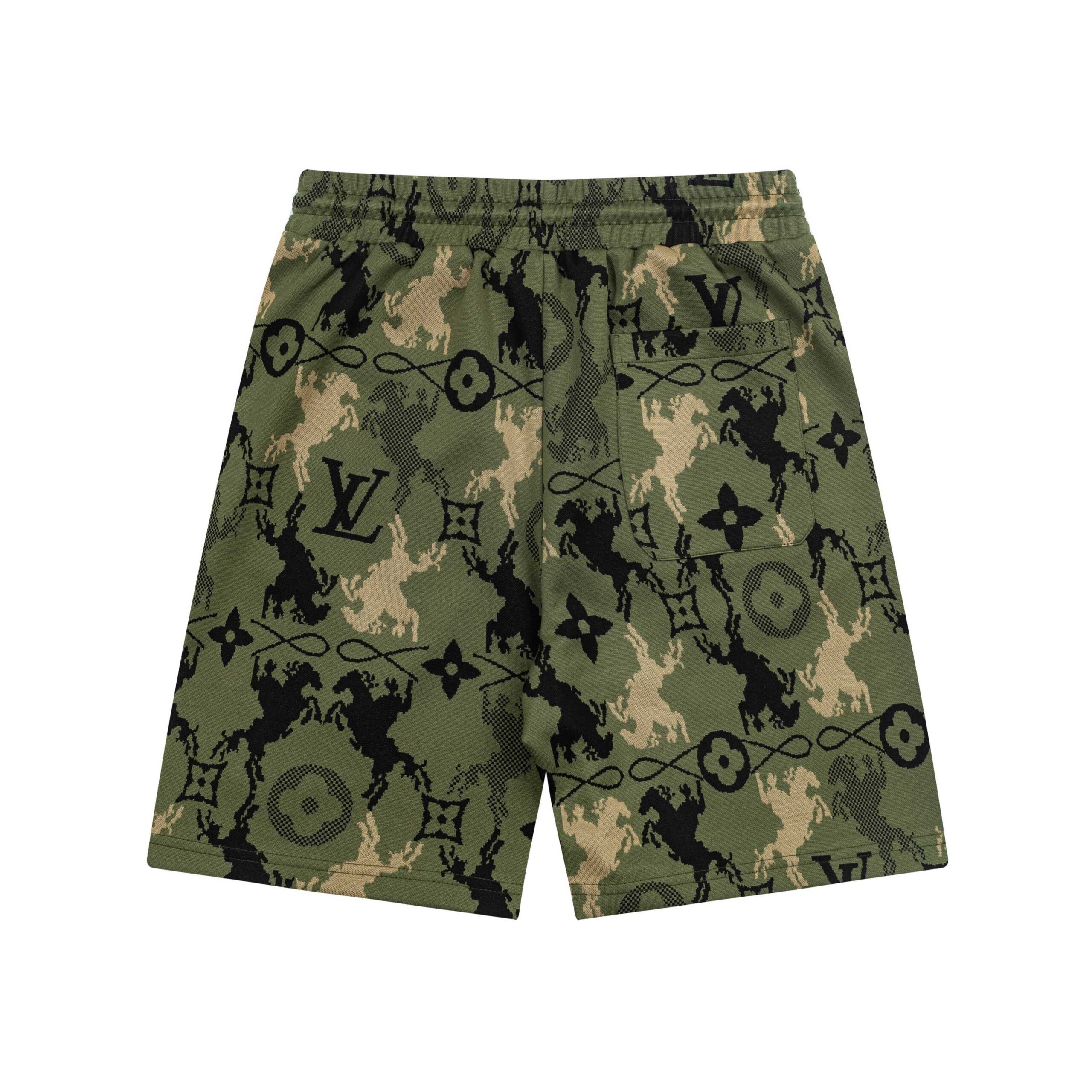 New Jacquard Green Knitted Shorts