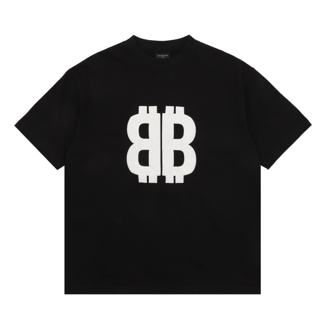 Foam letter short-sleeved T-shirt