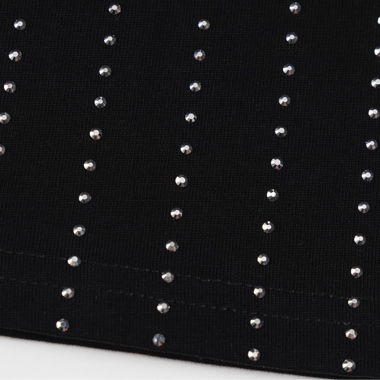 Pinstripe crystal beaded T-shirt