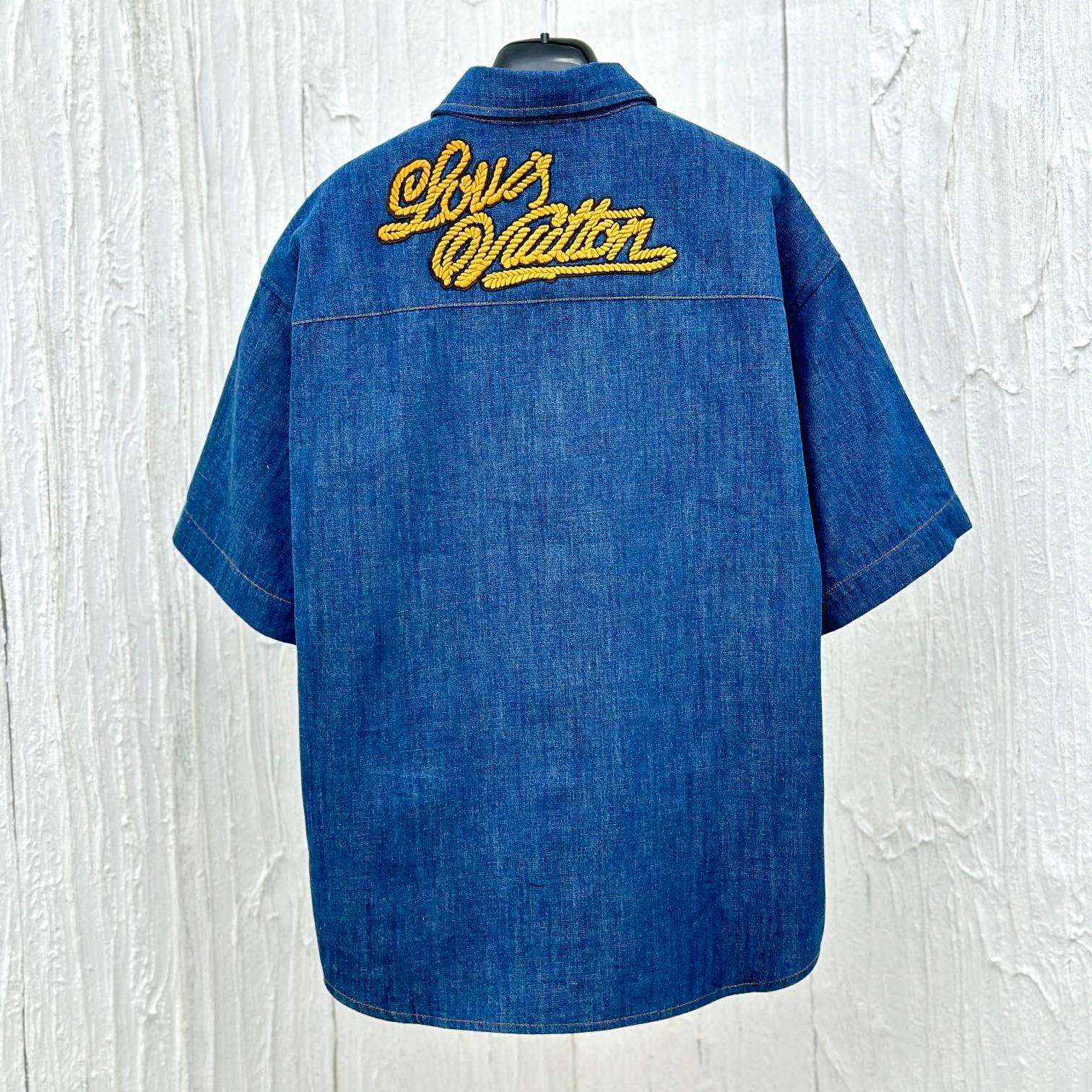 Cord Embroidered Denim Short-Sleeved Jacket