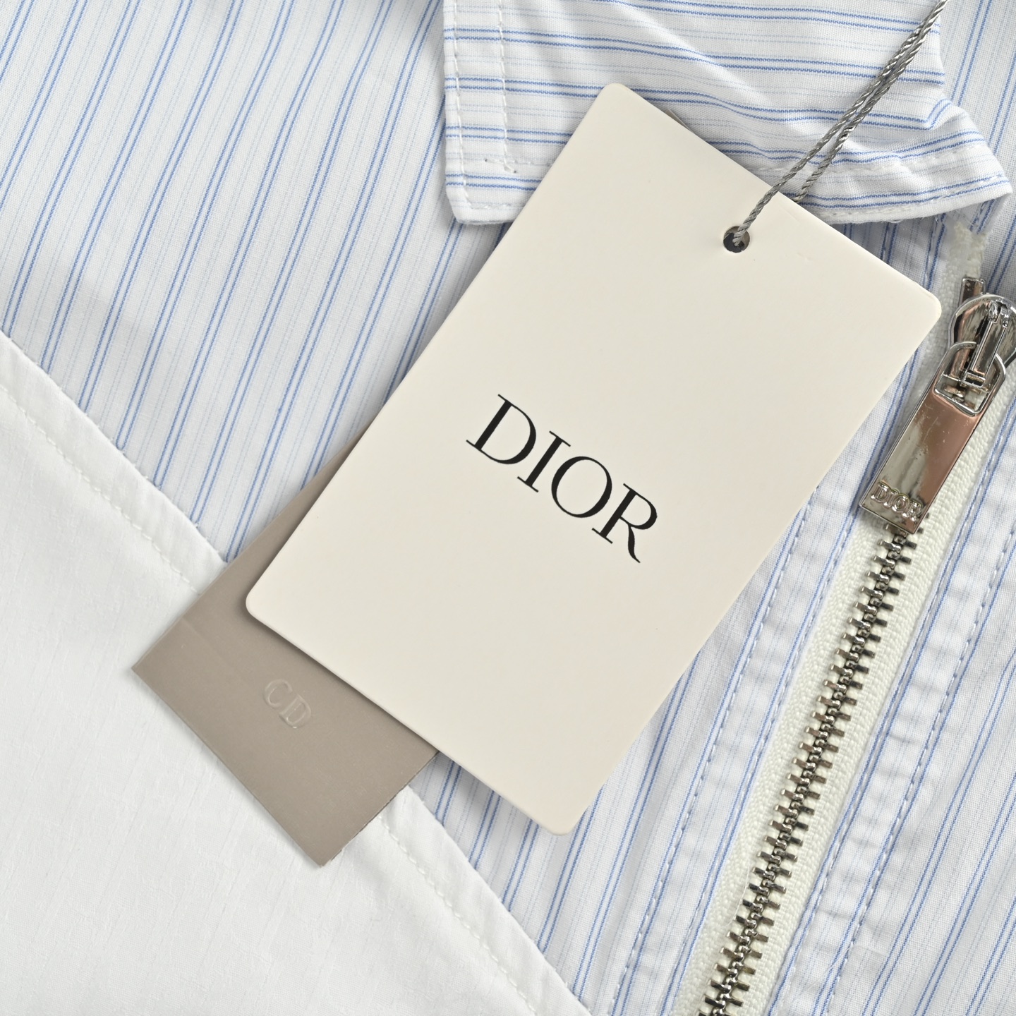 Paneled Striped Zip-Up Shirt