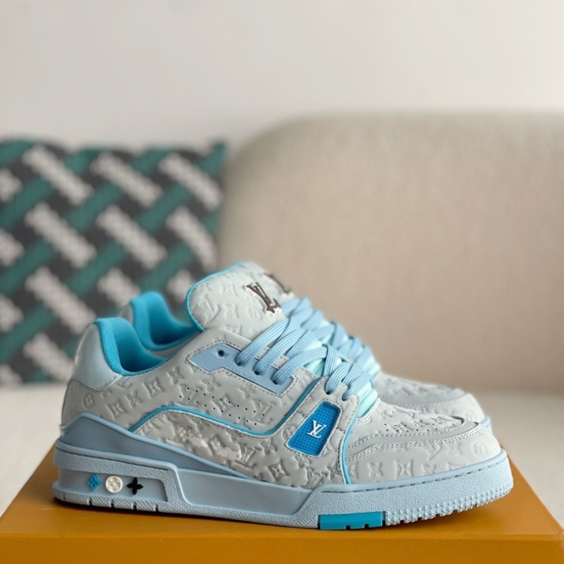 Blue embroidered sneakers