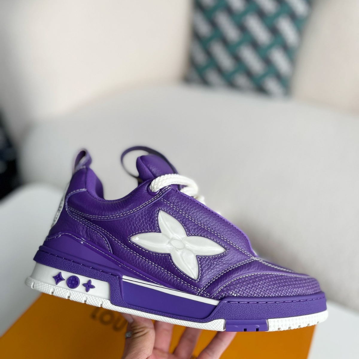 Purple skateboard sneakers