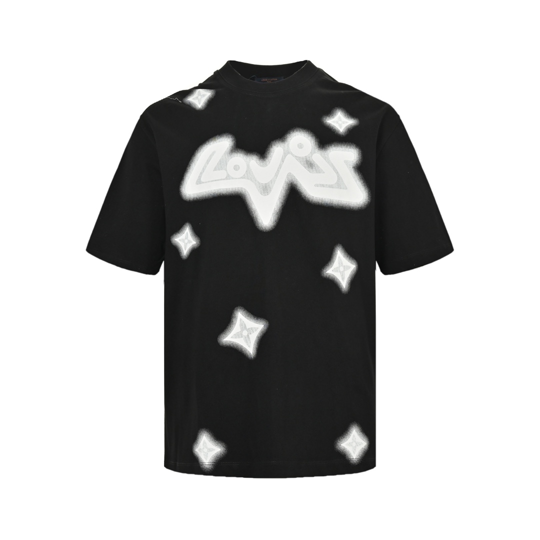 Four-leaf clover ink print T-shirt