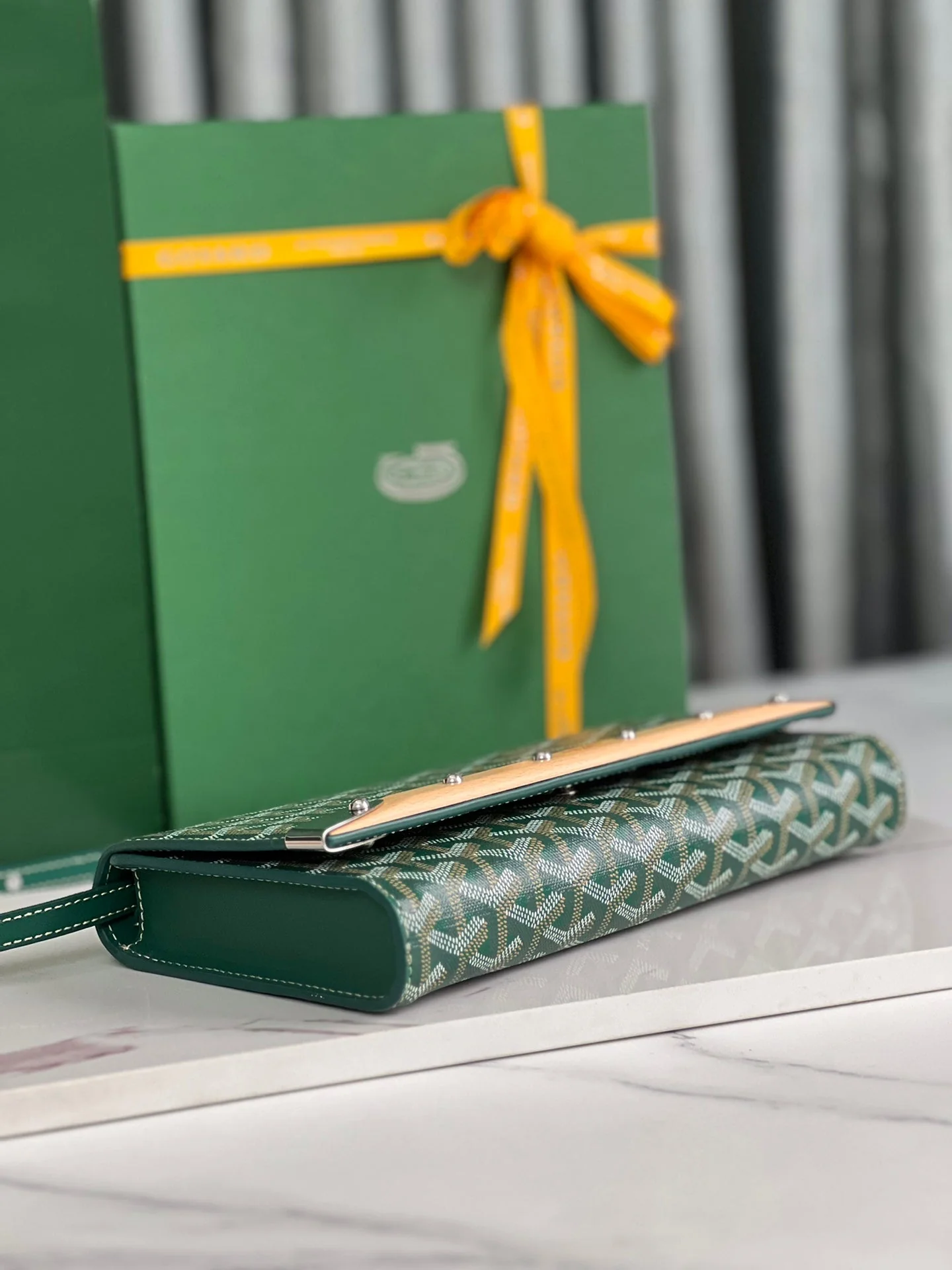 Green Canvas Small Clutch