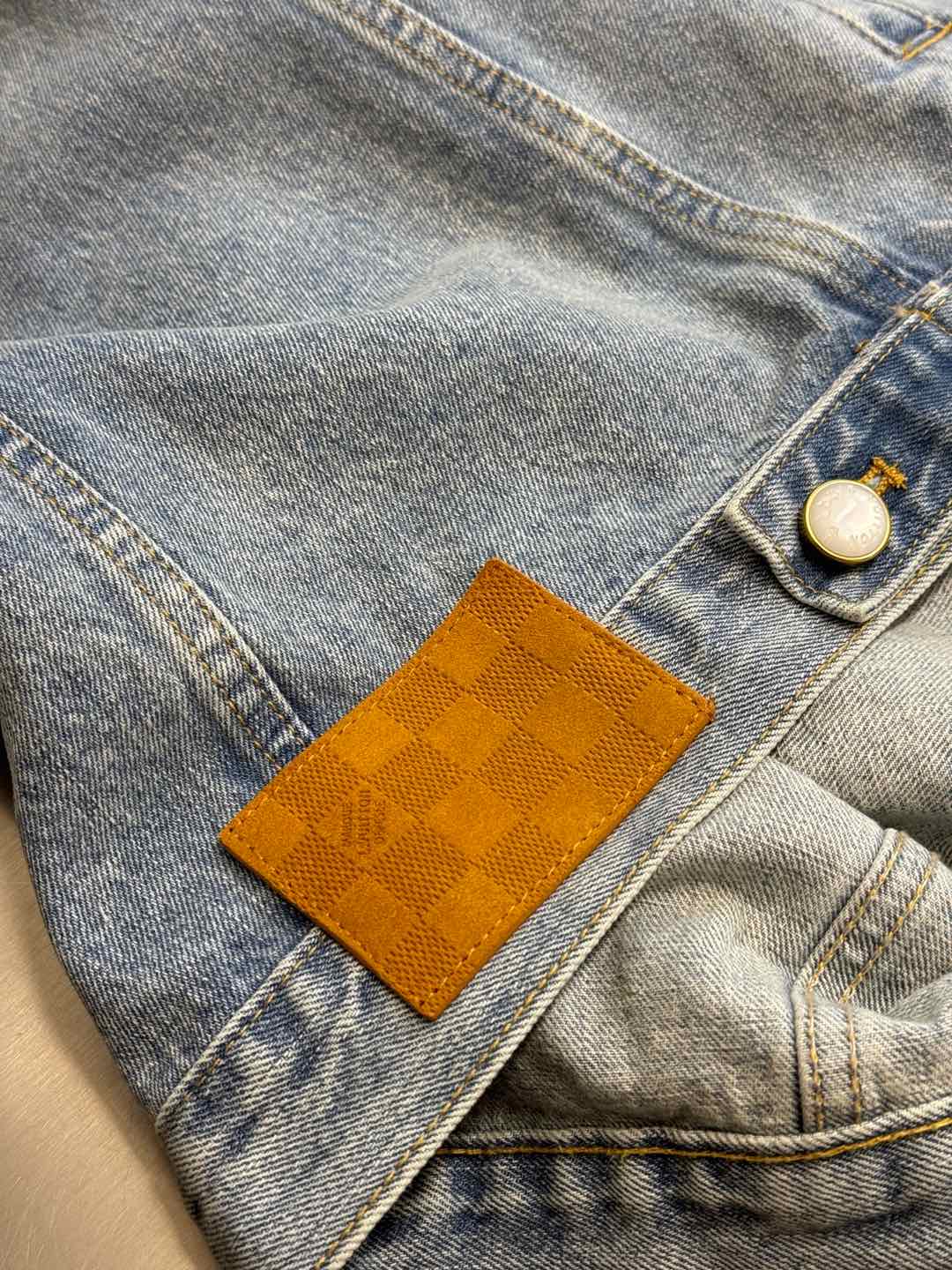 Pearlescent Button Denim Jacket