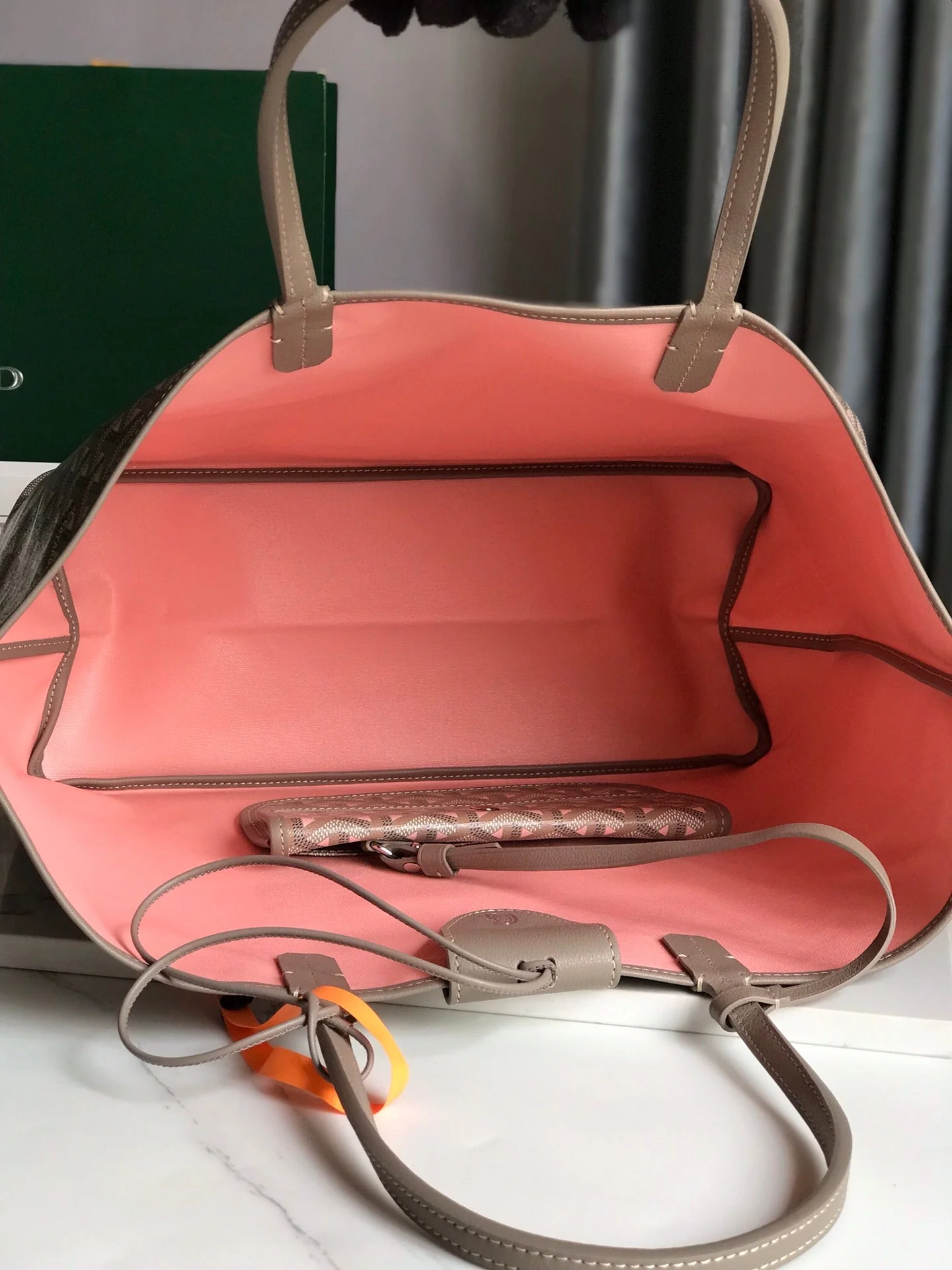 Grey And Pink Canvas Bag