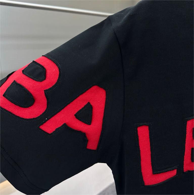 Embroidered patchwork print short-sleeved T-shirt