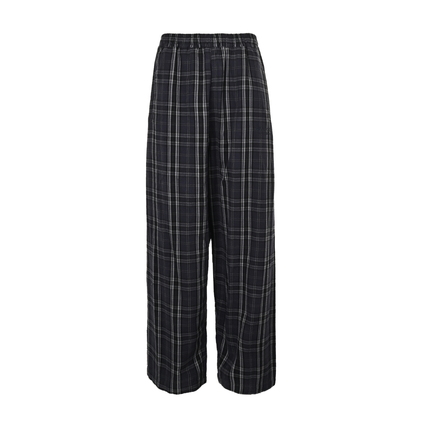 Check flannel trousers