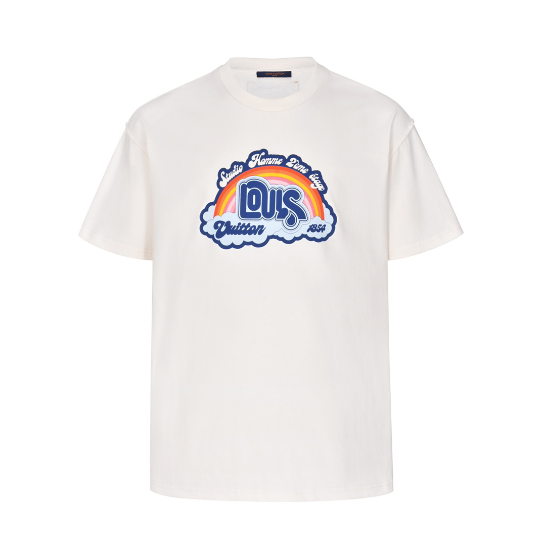 23ss rainbow print short-sleeved T-shirt