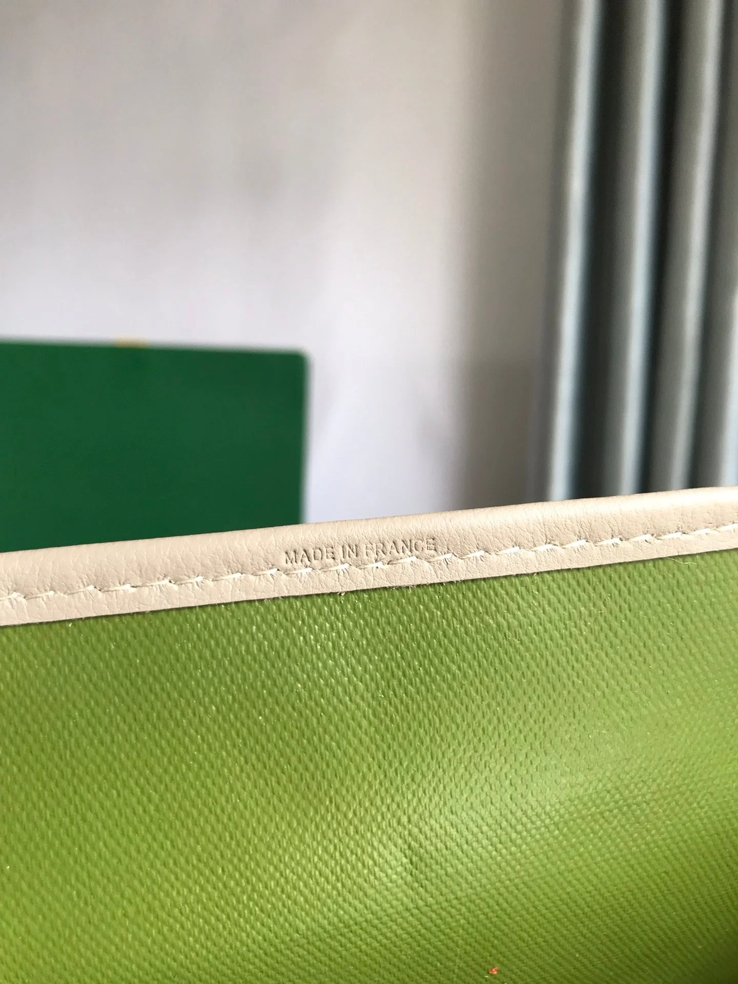 Grey and Green Canvas Bag