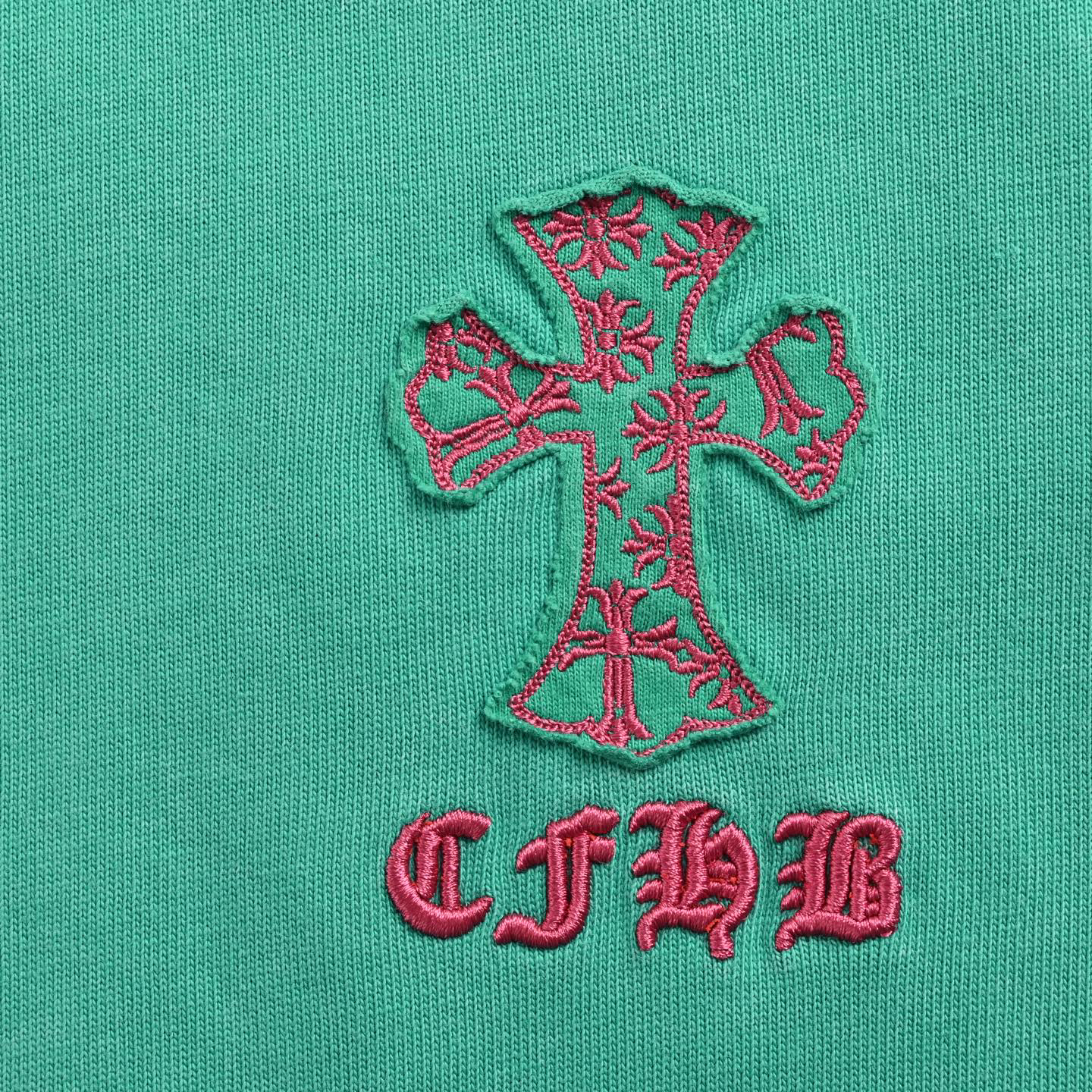 Cross patch embroidered washed burnout short-sleeved T-shirt