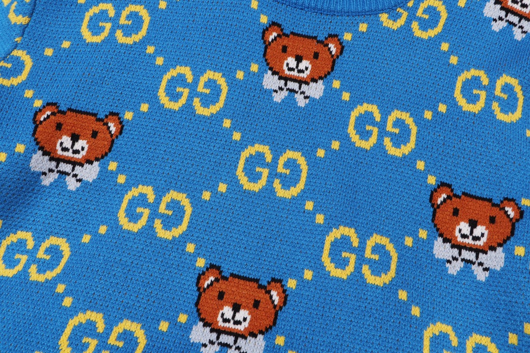 Bear Double G Jacquard Knit Sweater