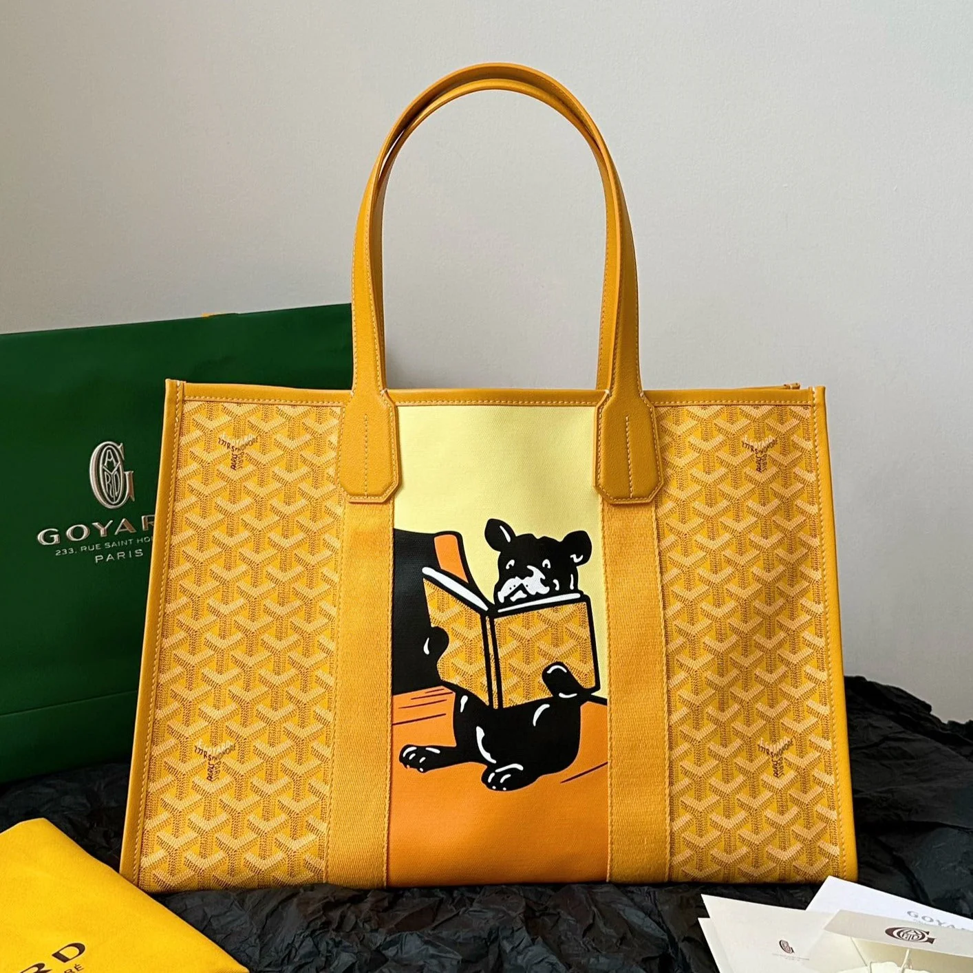 Handbag 45cm Yellow Canvas