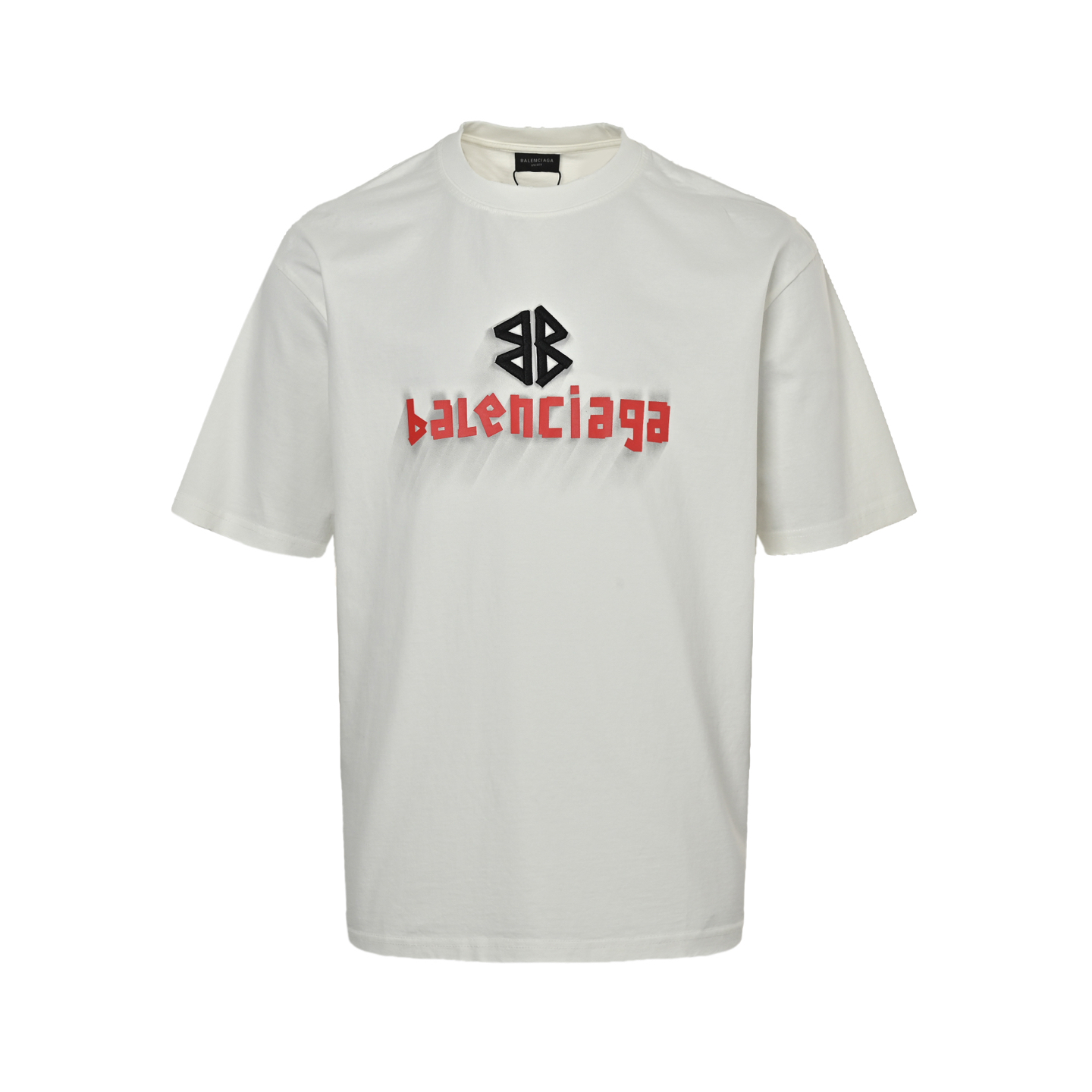 Inkjet ripped short-sleeved T-shirt