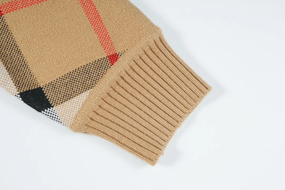 Check Wool Crew Neck Sweater