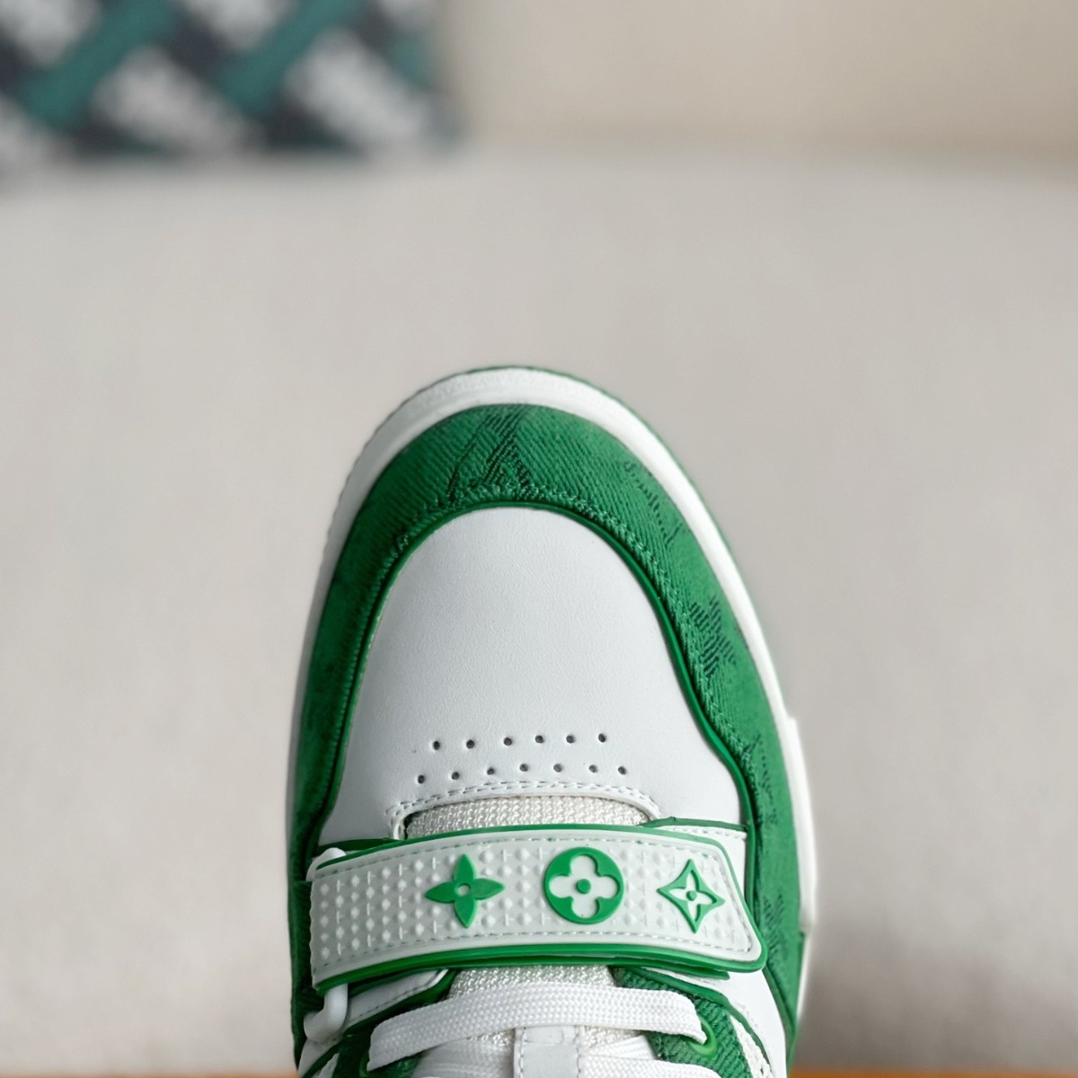 Trainer Green Monogram Denim