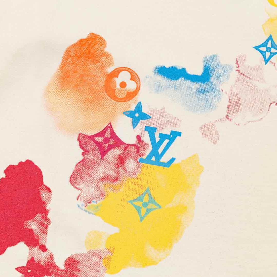 Camouflage lettering printed T-shirt