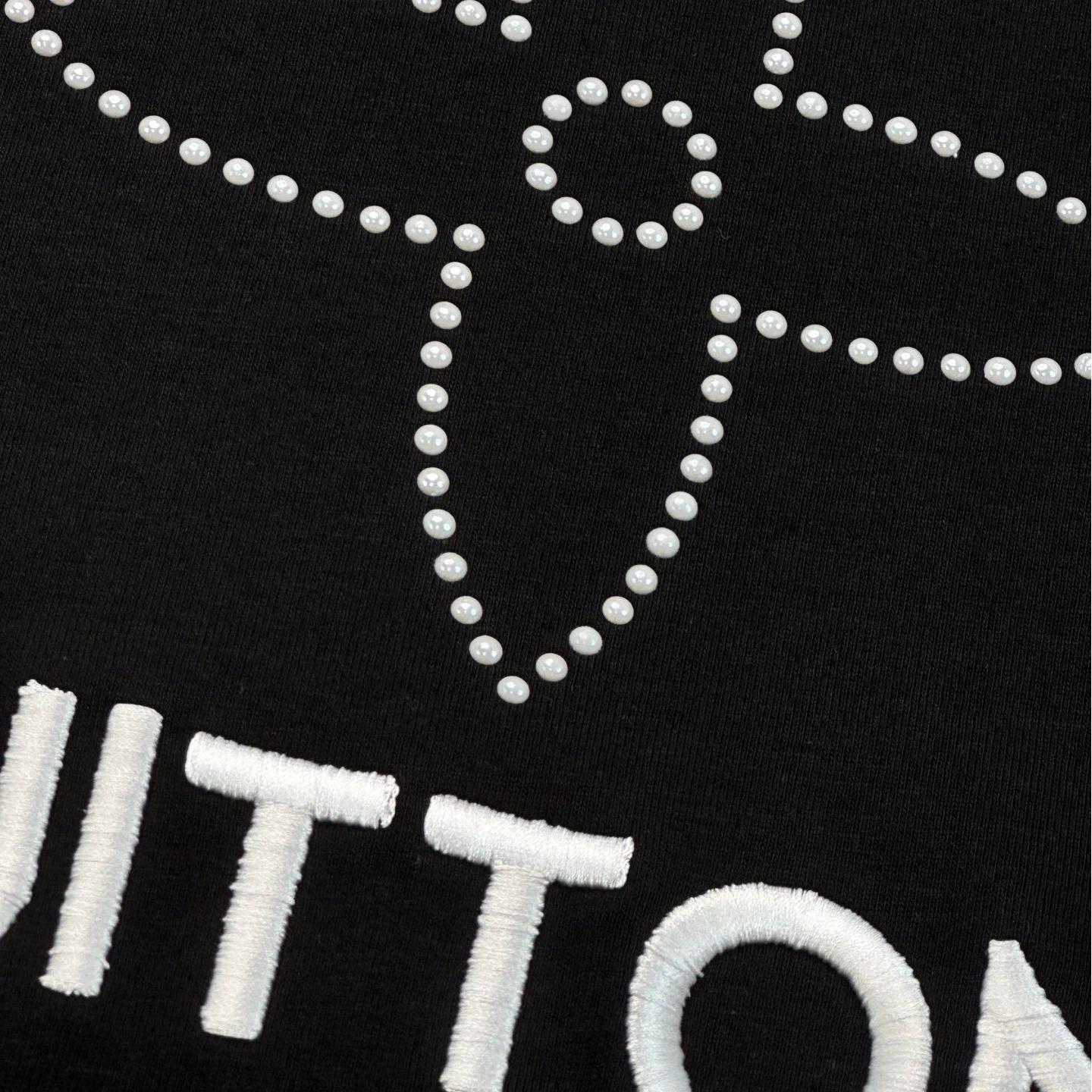 Embroidered diamond couple T-shirt