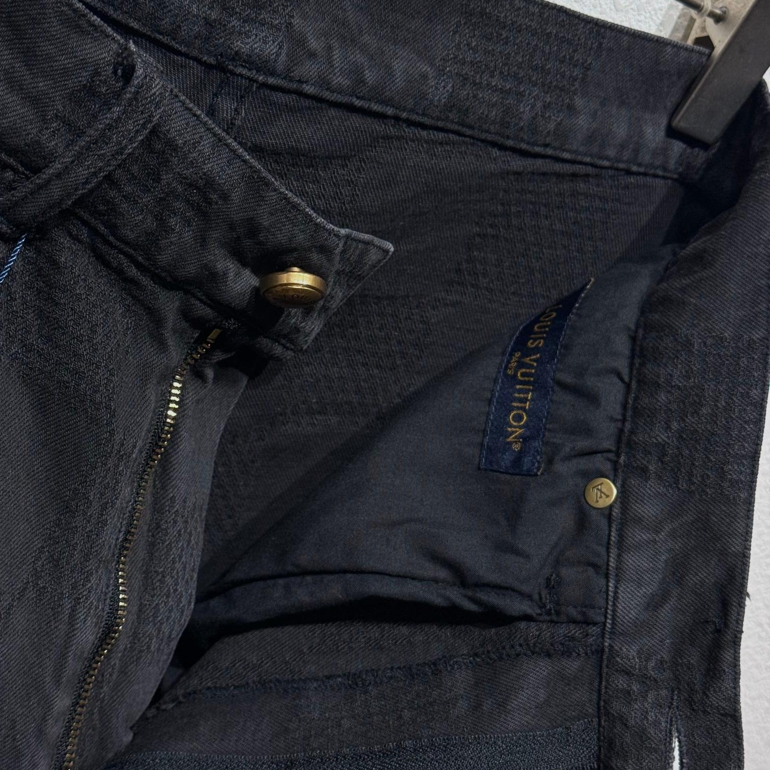 Checkered Denim Shorts