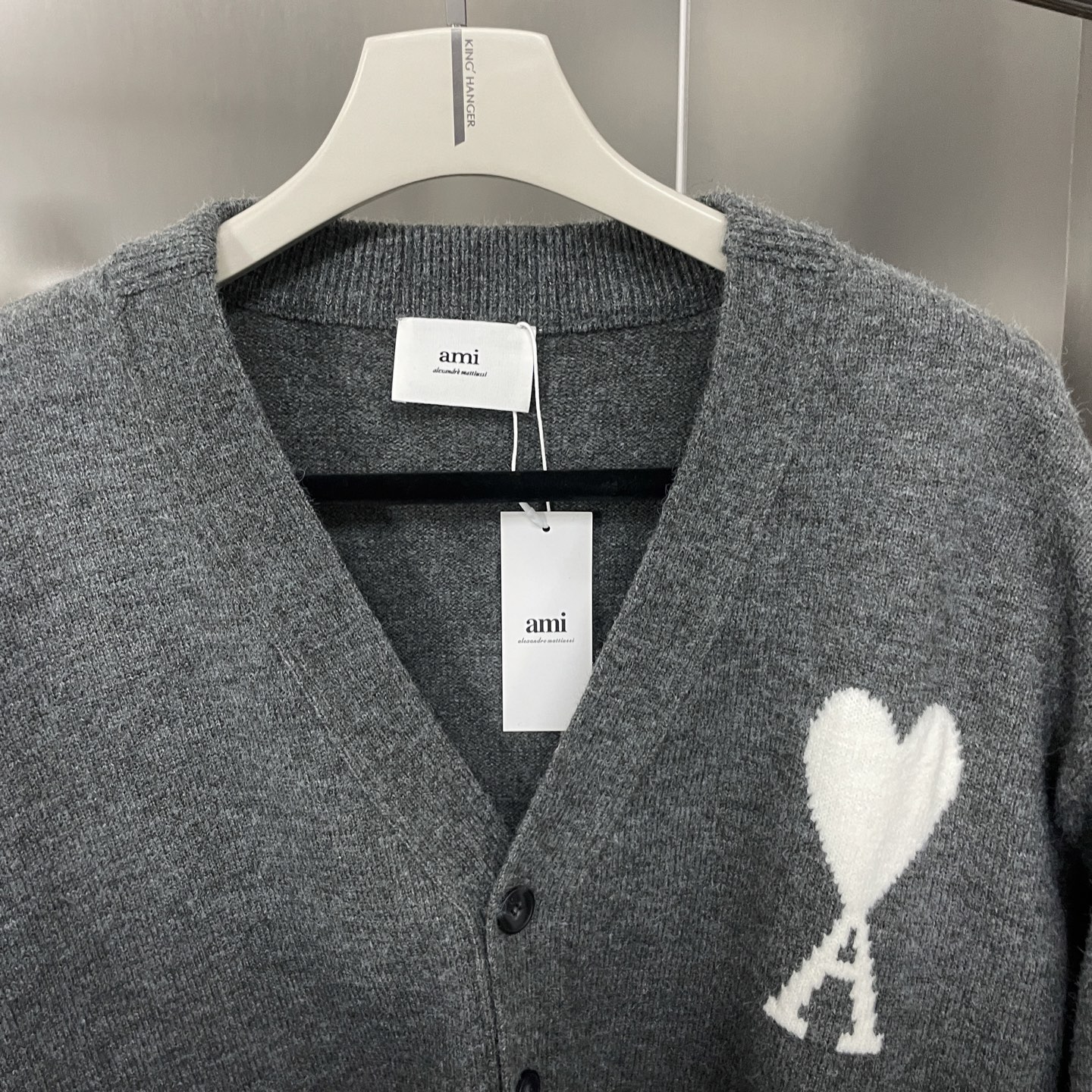 New White Big Heart Knitted Cardigan Sweater