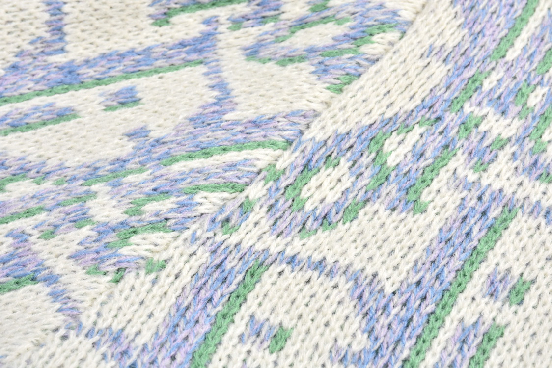 All over print jacquard crew neck sweater