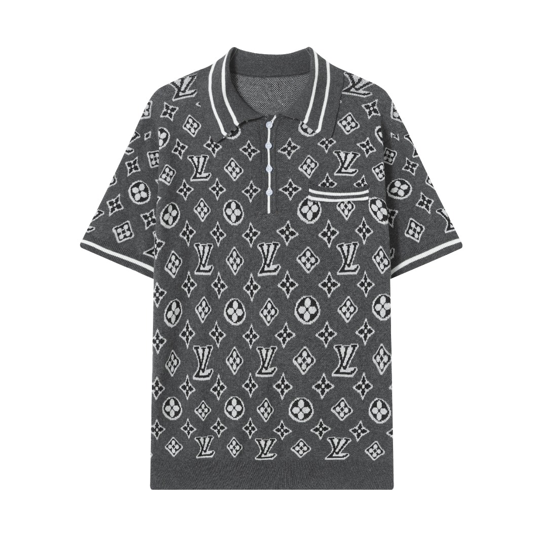 Jacquard knitted T-shirt