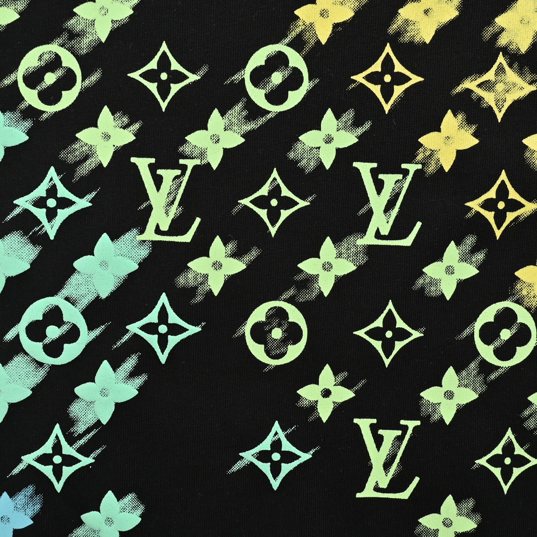 24ss Gradient old flower foam print short sleeve T-shirt