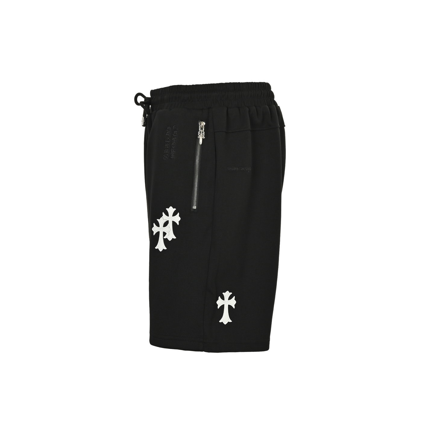 Embroidered white label cross shorts