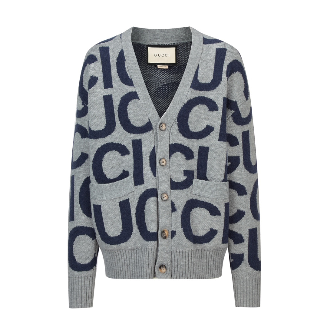Guc 24SS intarsia all-over print sweater