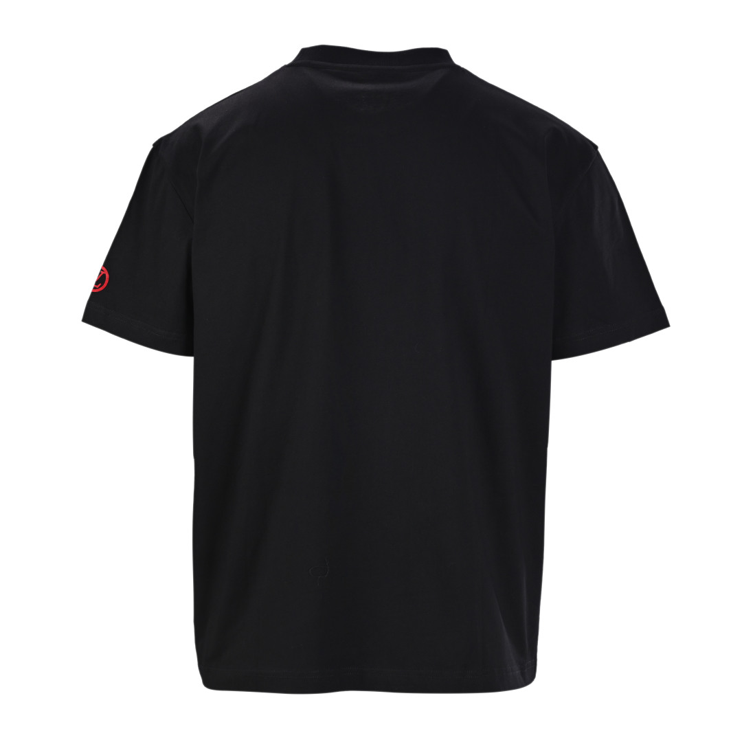 Flocked letter short-sleeved T-shirt