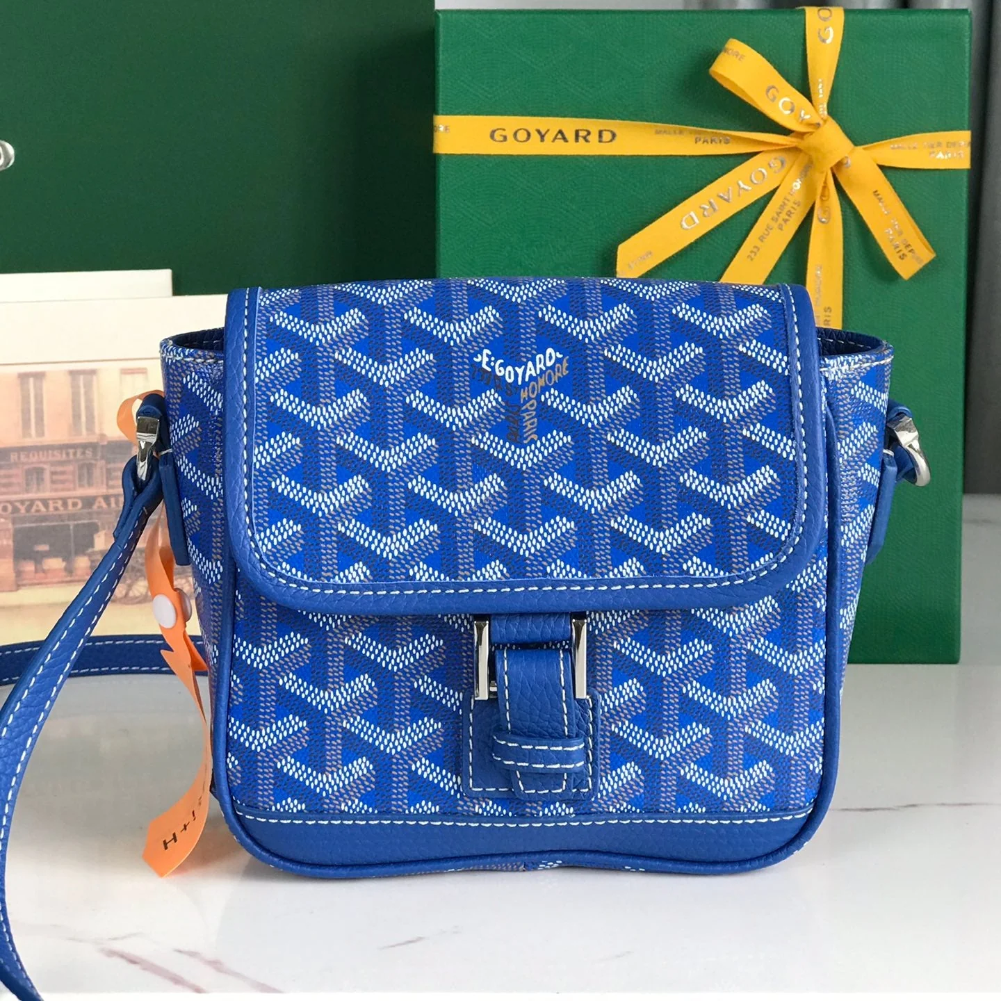 Blue legant Canvas and Lambskin