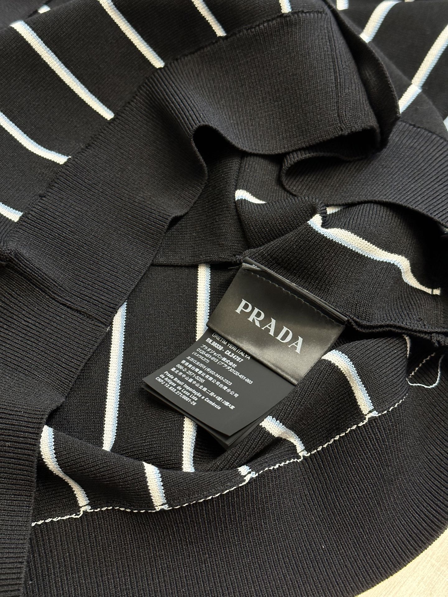 Striped embroidered cardigan sweater