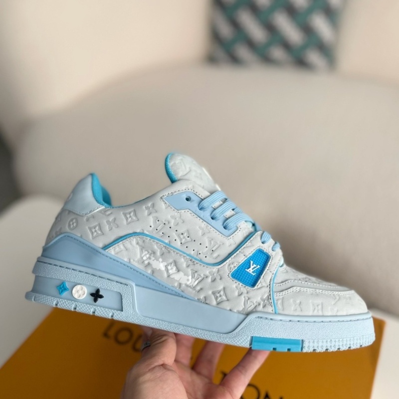 Blue embroidered sneakers