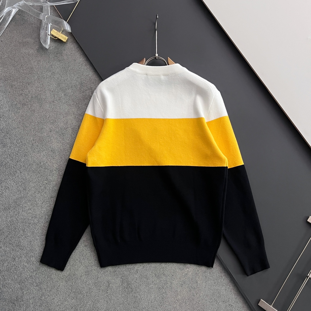 Patchwork Color Crew Neck Sweater