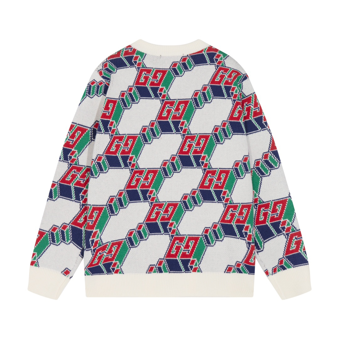 Block Stripe Crew Neck Sweater