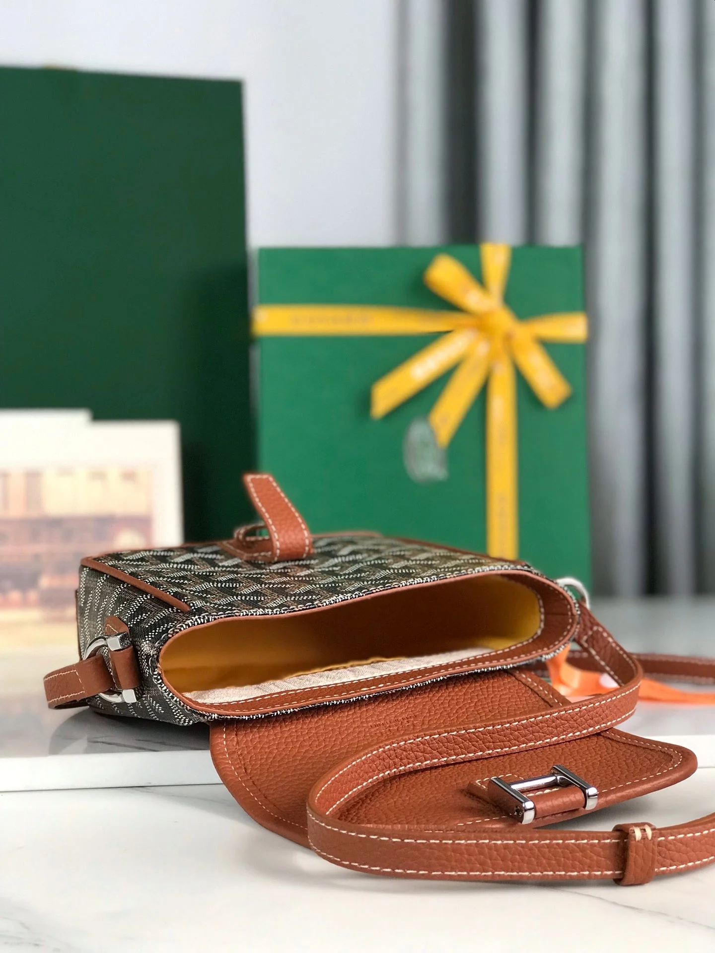 Black And Brown Legant Canvas And Lambskin