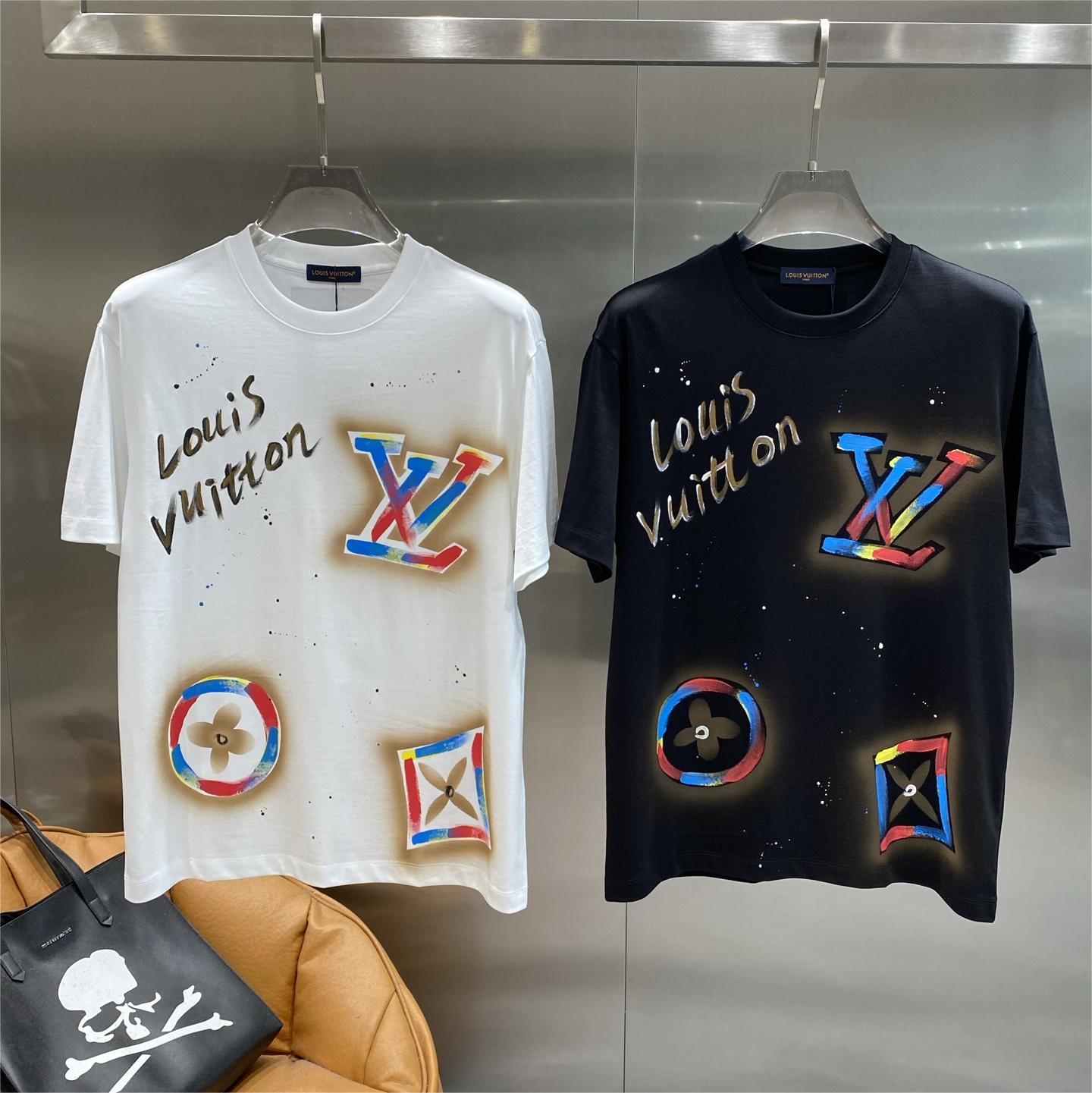 New Summer Graffiti Letter Element Round Neck T-shirt