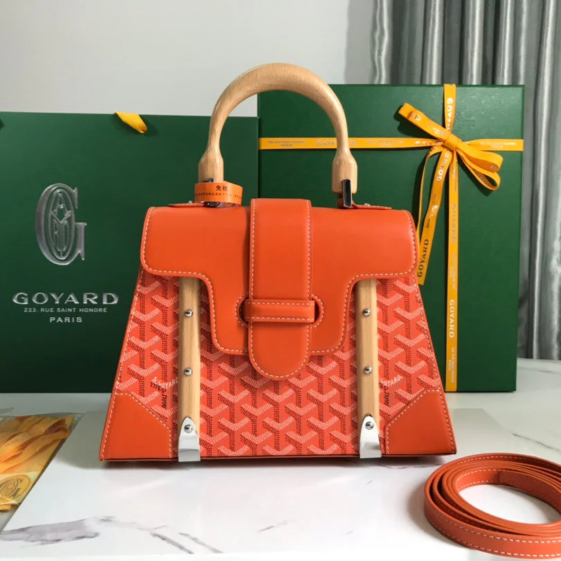 Bag 28 In Red Orange Canvas And Calfskin