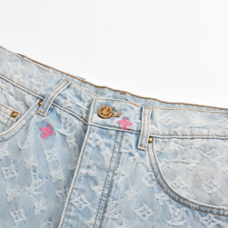 Jacquard Embroidered Denim Trousers