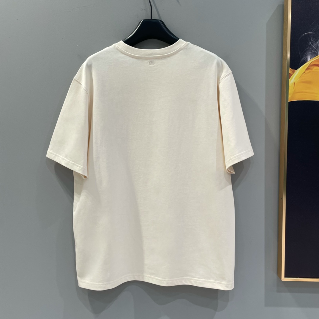 Woven embroidered heart T-shirt