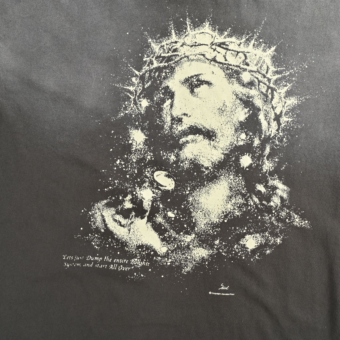 25ss Luminous Thorn Jesus Print Short Sleeve T-shirt