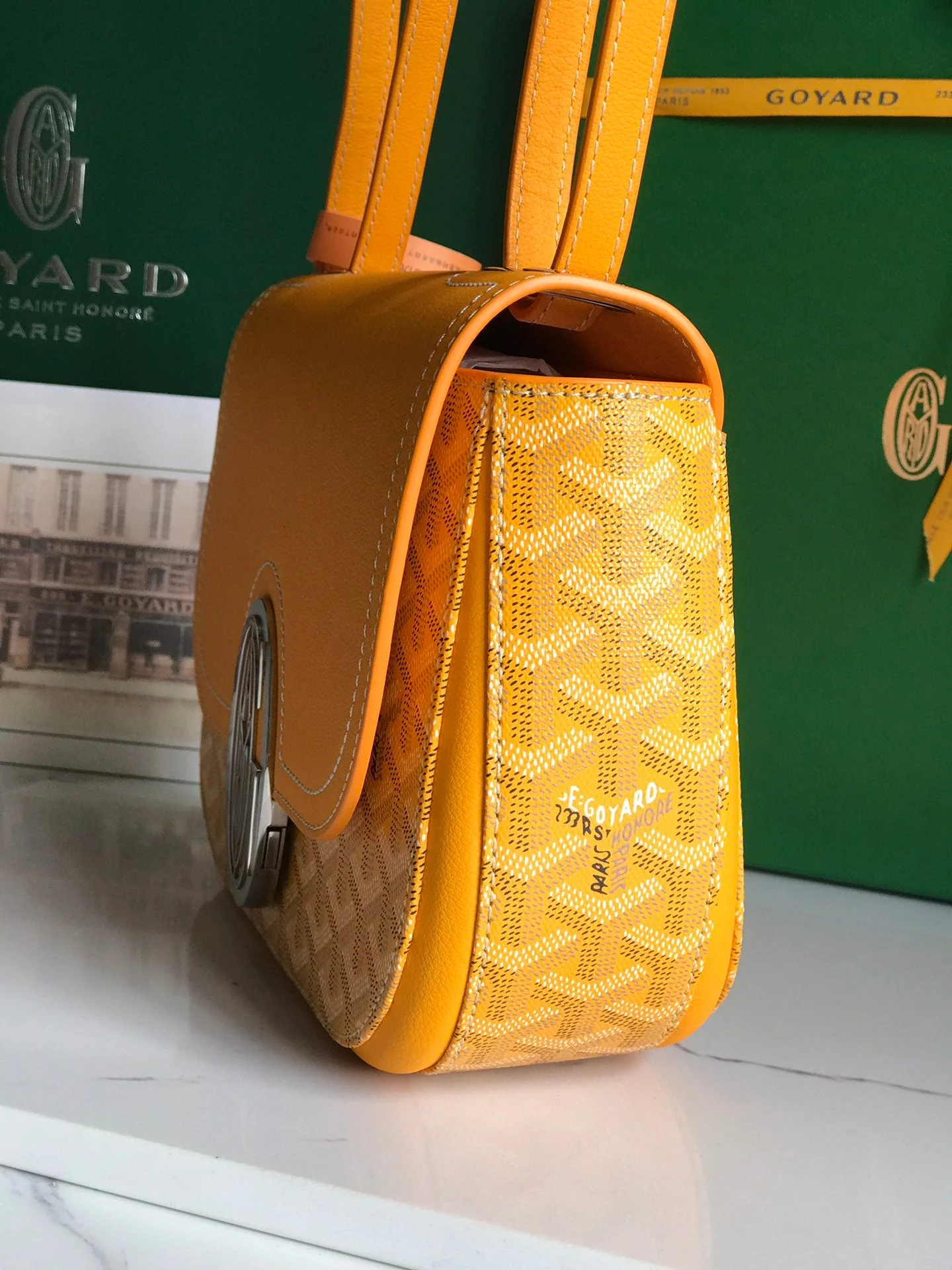Yellow Calfskin Canvas Bag