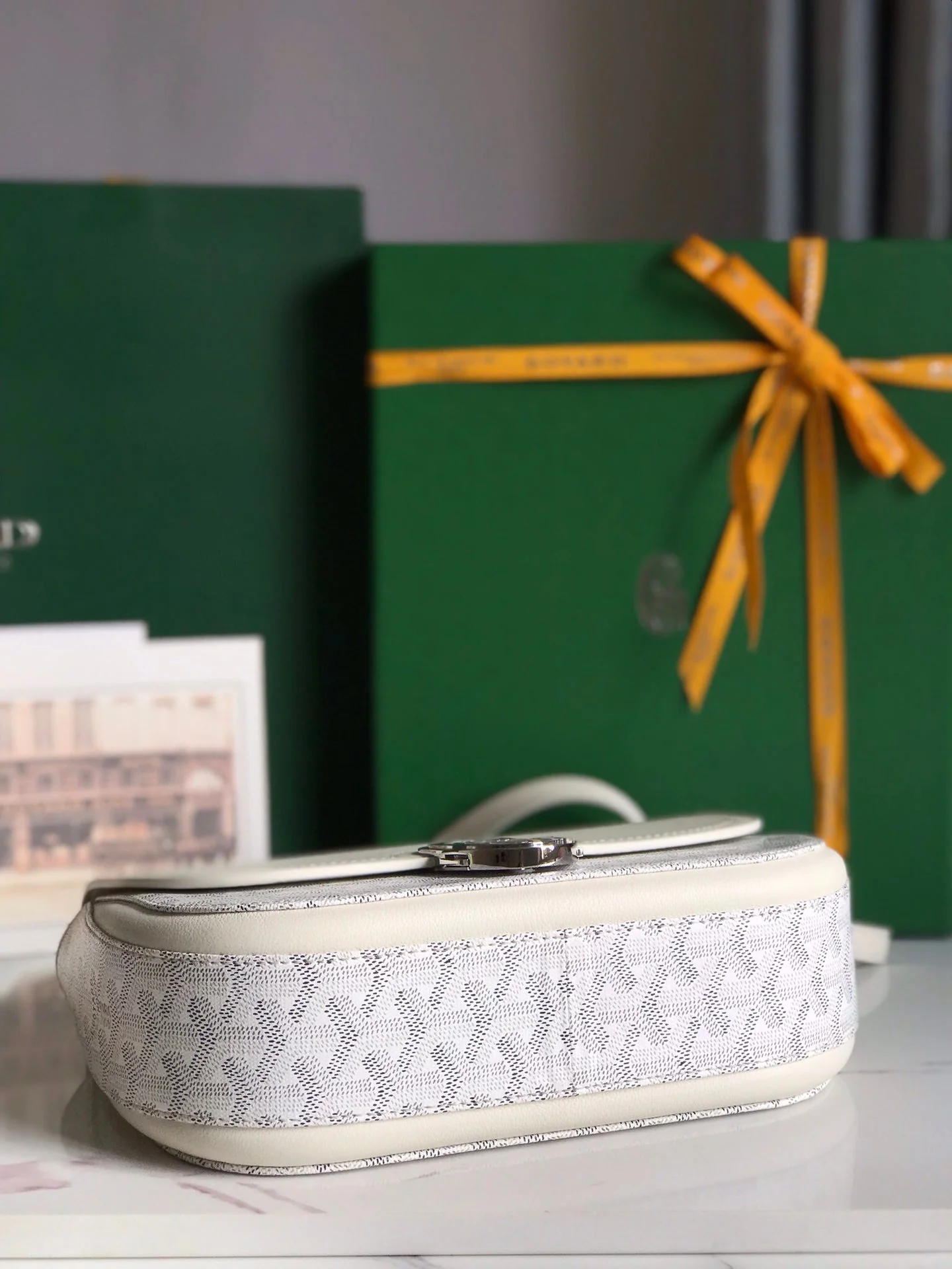 White Calfskin Canvas Bag